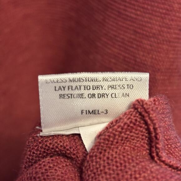 Eileen Fisher Tunic Sweater Burnt Orange Side Vents Cowl Neck Merino Wool Small - Picture 4 of 6